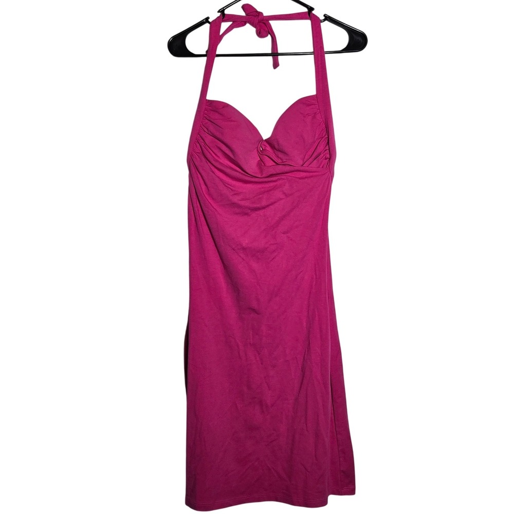 Victorias Secret IPEX Pink Halter Midi Dress XS Built-in Bra Y2K Party Club